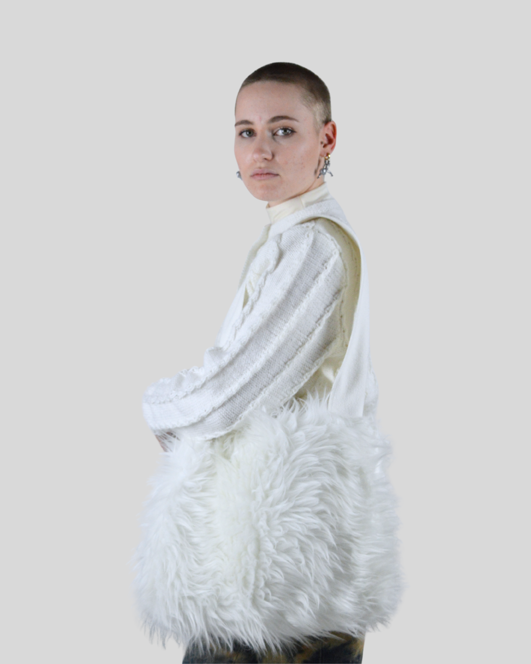 WHITE FUR BAG - Tasche